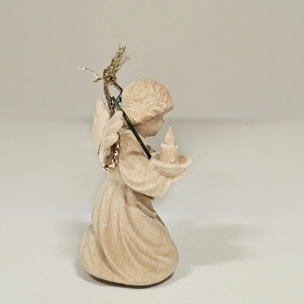 Rare Pema Carved Miniature Angel Ornament from Ortisei Val Gardena Italy